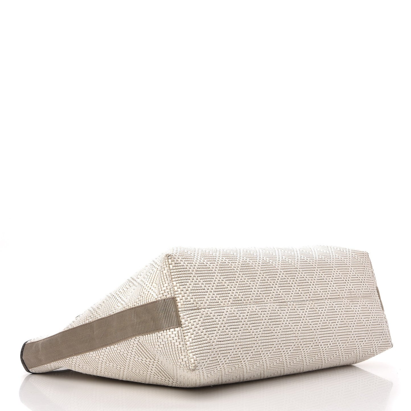 Woven Raffia Diamante Tote White