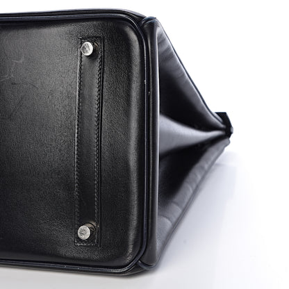Hermes Box Birkin 35 Black Bleu Marine 37 of 42