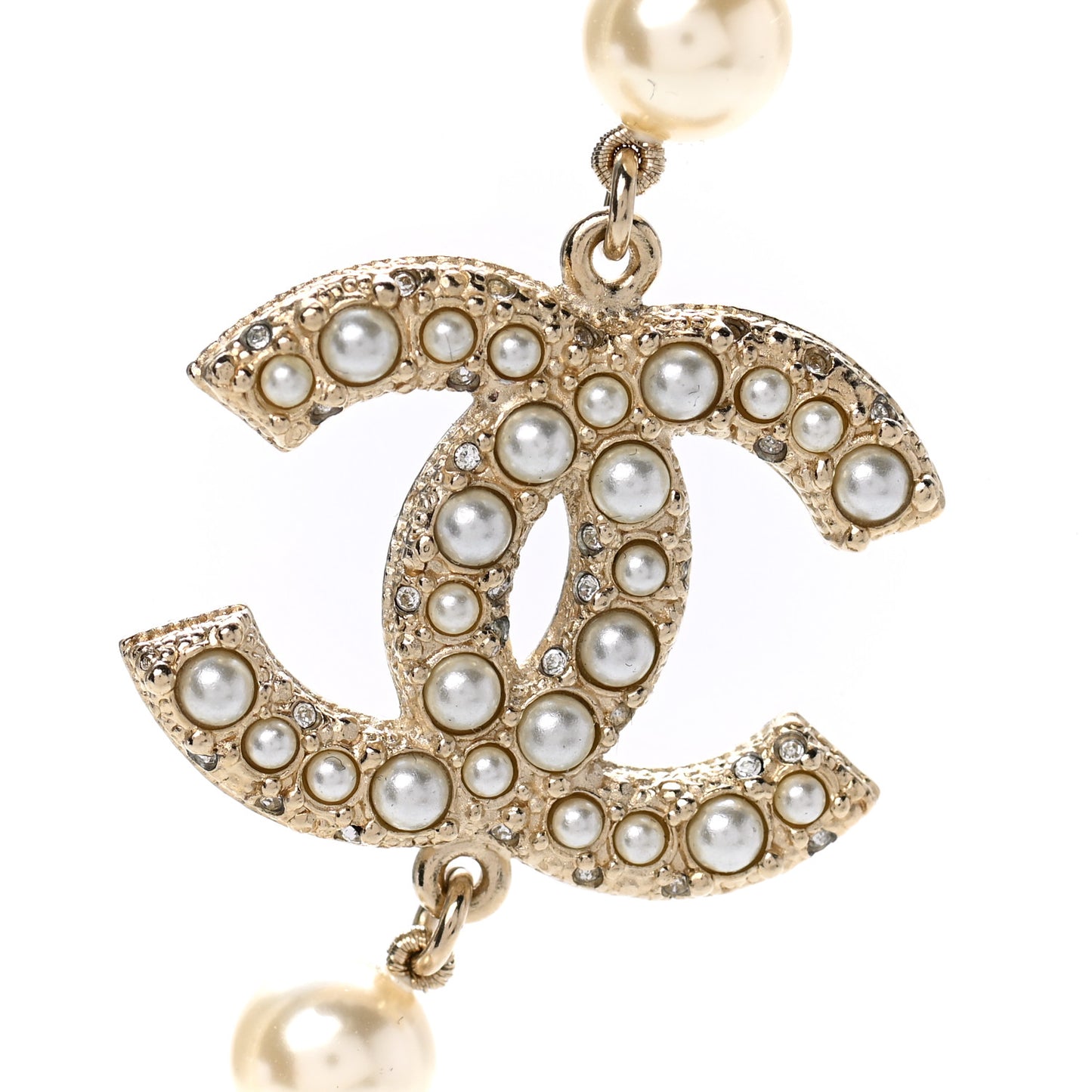 Graduated Pearl CC Short Necklace Gold