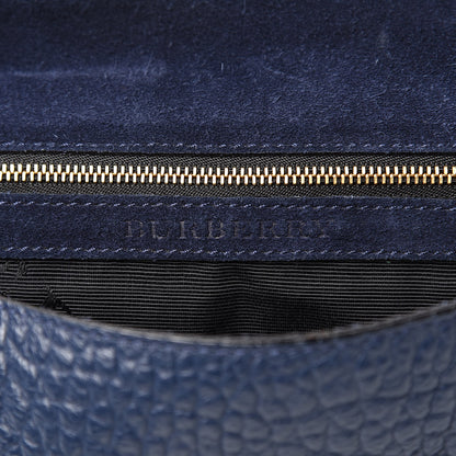 Burberry Signature Grain Large Mildenhall Shoulder Bag Blue Carbon 6 of 15
