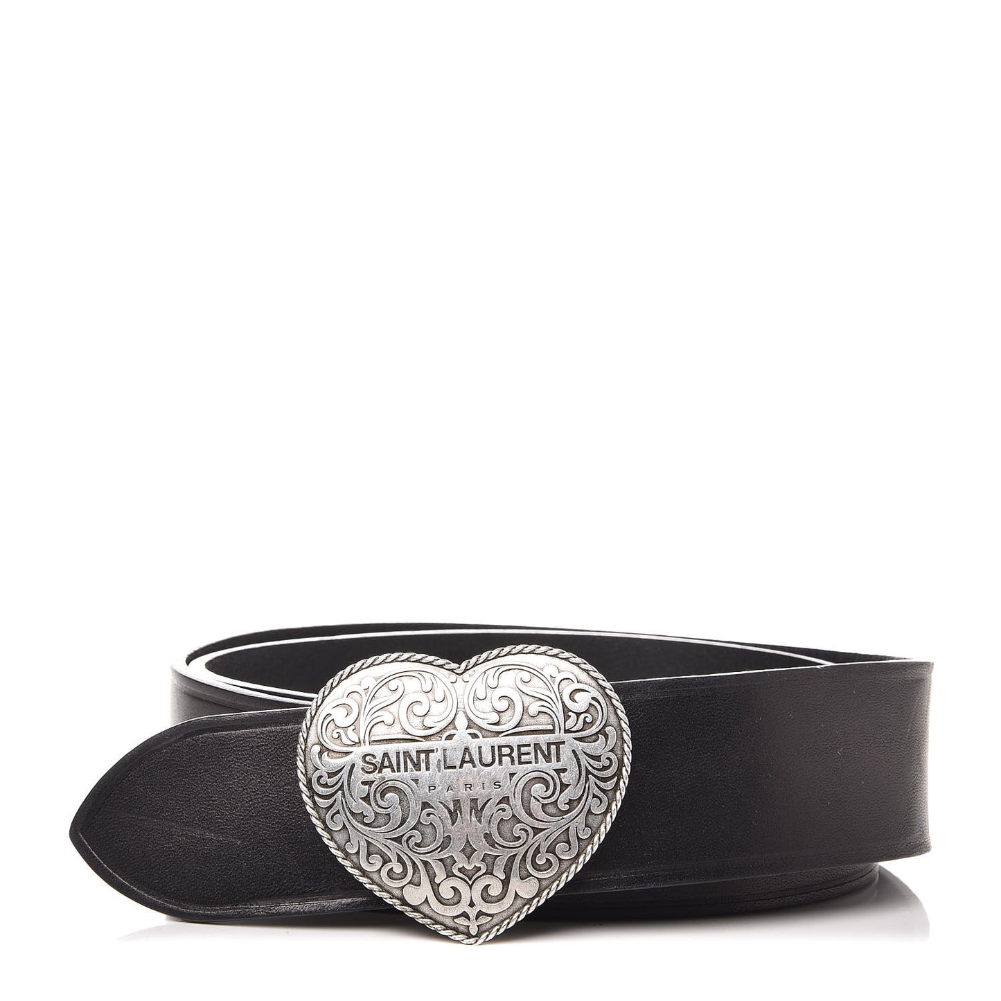 Calfskin Heart Belt 85 Black