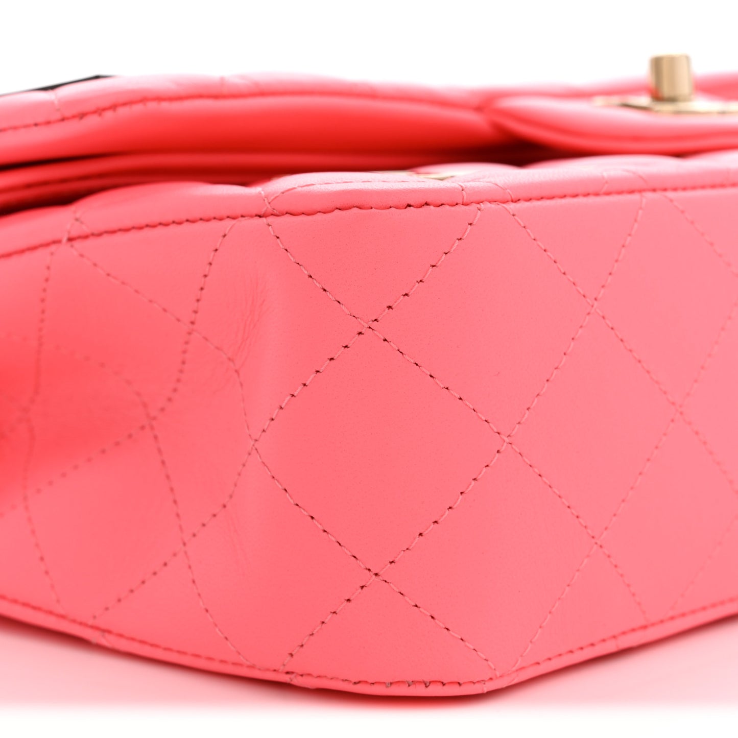 Lambskin Quilted Medium Hollywood Charms Double Flap Coral Pink