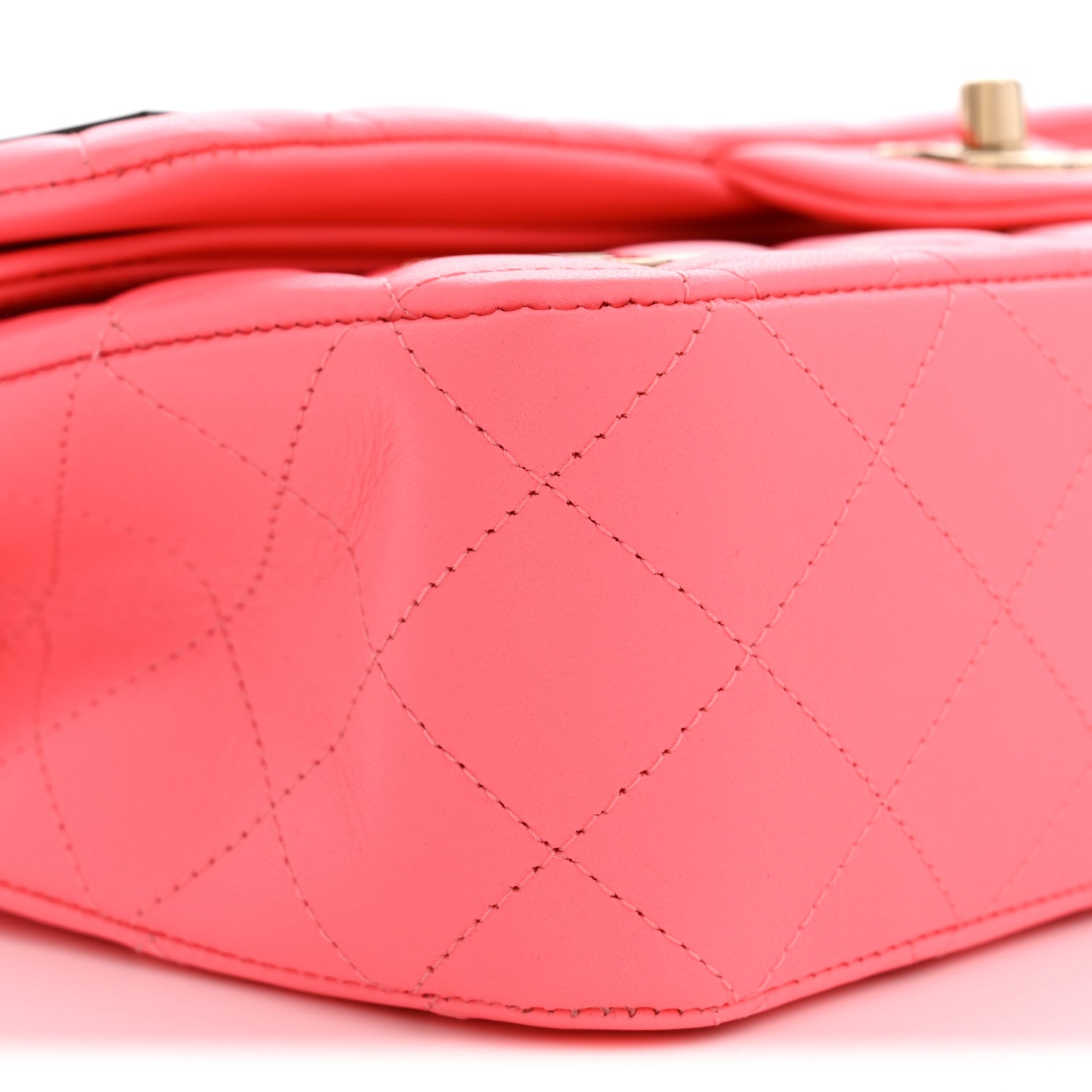 Chanel Lambskin Quilted Medium Hollywood Charms Double Flap Coral Pink 9 of 11
