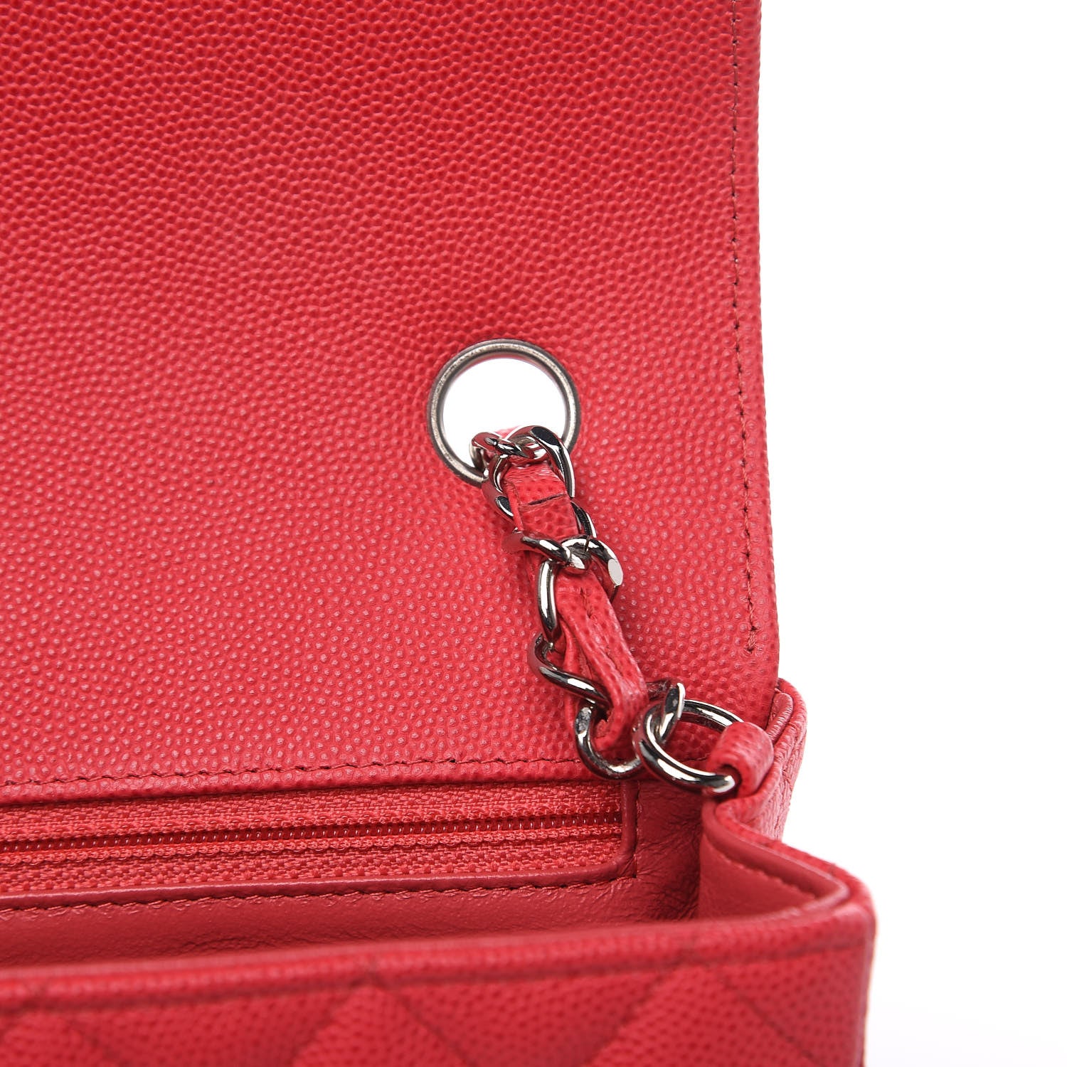 Chanel Caviar Quilted Mini Rectangular Flap Light Red 11 of 11