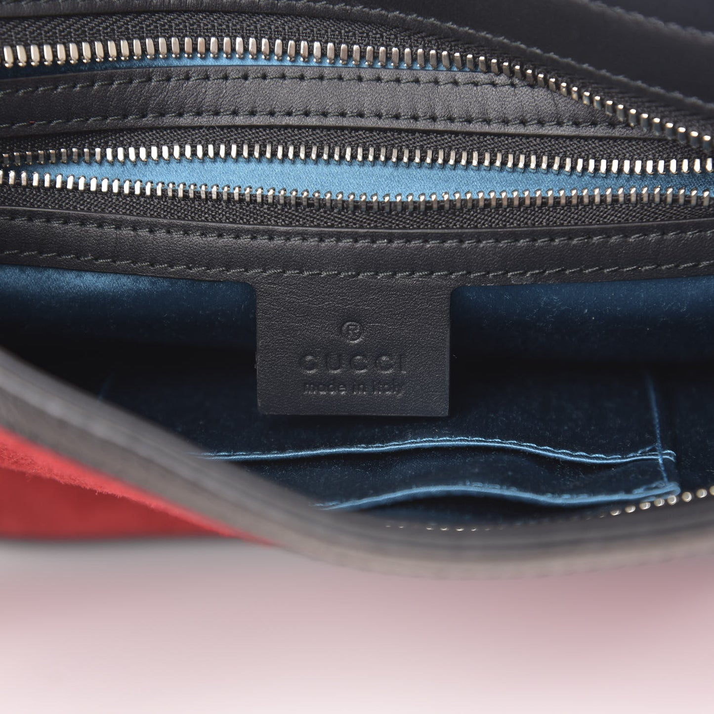 Suede Patent Medium Dionysus Bucket Bag Red