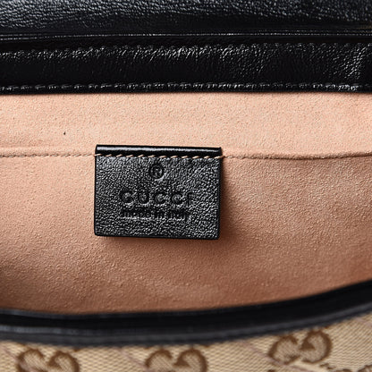 Gucci Monogram Matelasse Diagonal Mini GG Marmont Shoulder Bag Beige Black 6 of 10