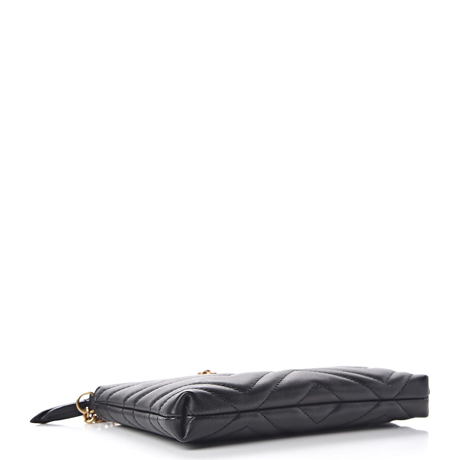 Gucci Calfskin Matelasse Mini GG Marmont Chain Bag Black 4 of 11