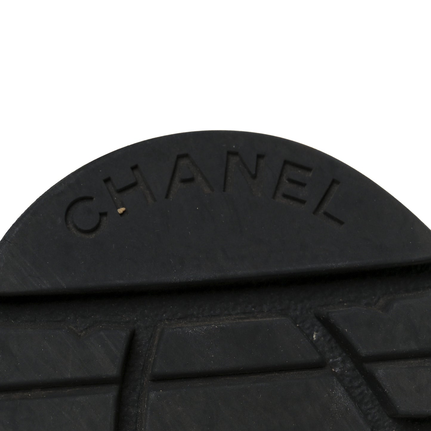 Grained Calfskin Shiny Calfskin CC Lace Up Combat Boots 37.5 Black