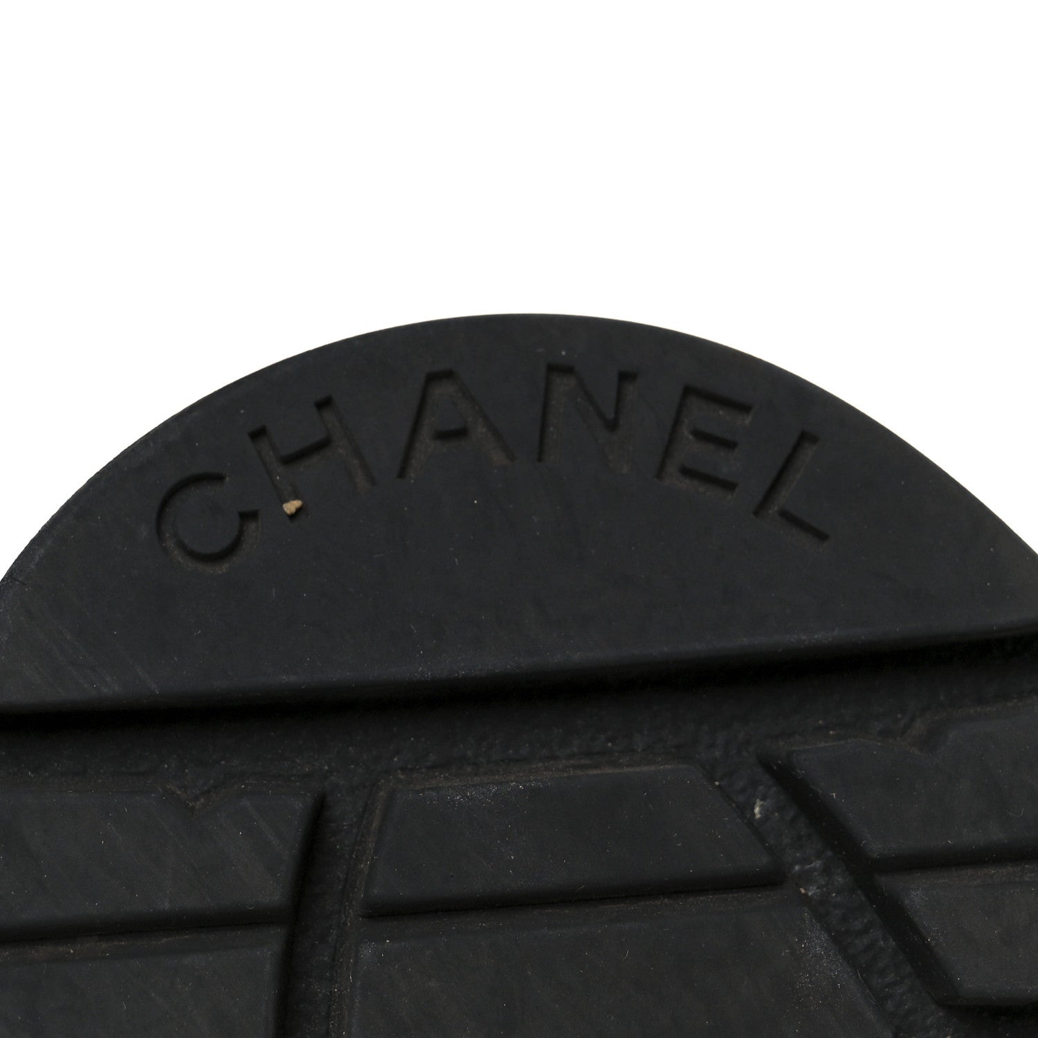 Chanel Grained Calfskin Shiny Calfskin CC Lace Up Combat Boots 37.5 Black 8 of 11