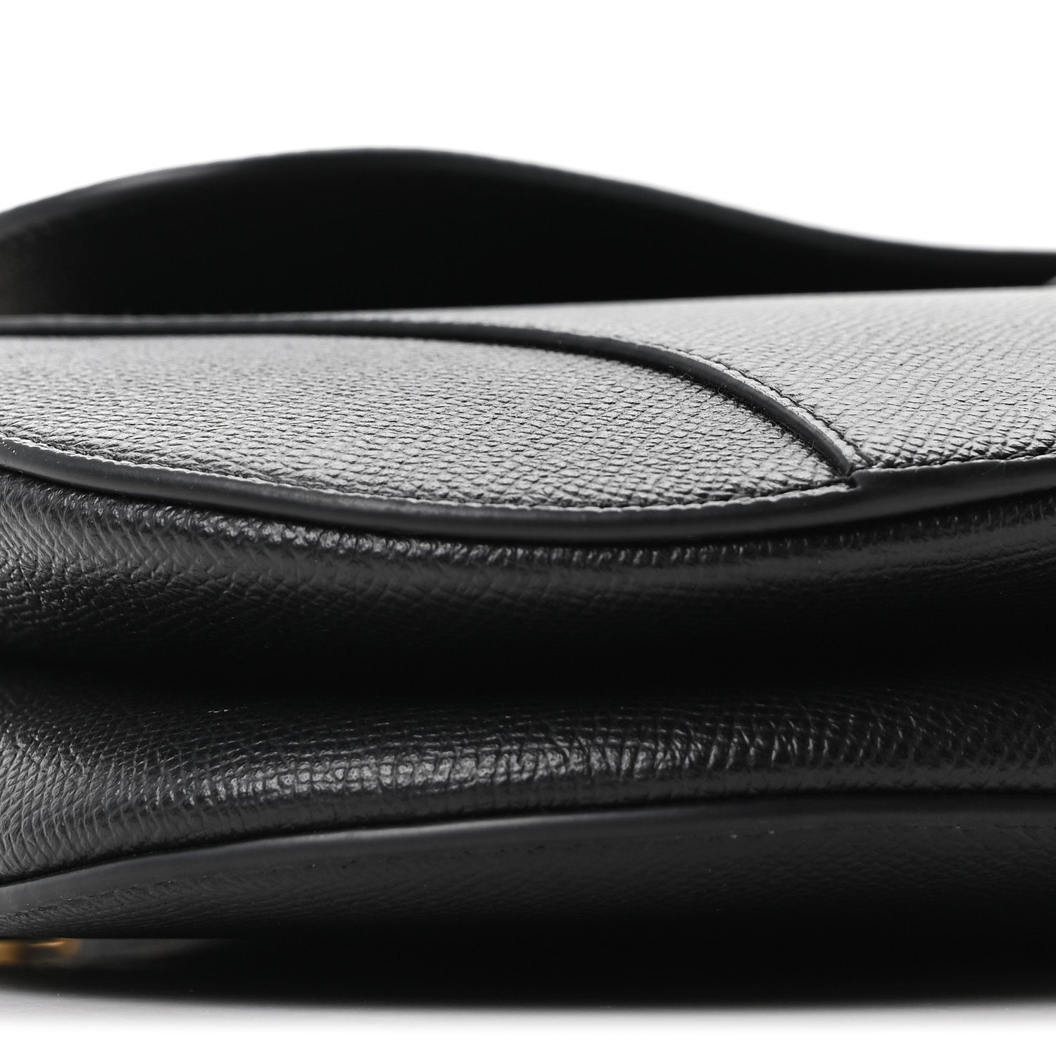 Christian Dior Grained Calfskin Saddle Bag With Strap Black 9 of 10