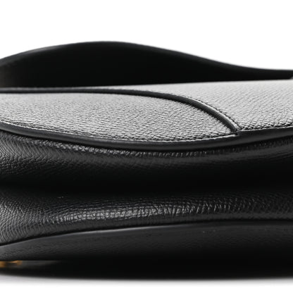 Christian Dior Grained Calfskin Saddle Bag With Strap Black 9 of 10