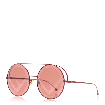 Fendi Metal F is Fendi Printed Run Away Round Frame Sunglasses FF 0285/S Red 1 of 8