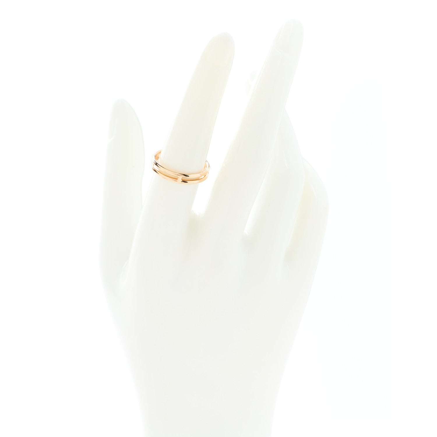 Hermes 18K Rose Gold Ariane Wedding Band Ring 54 7 2 of 5