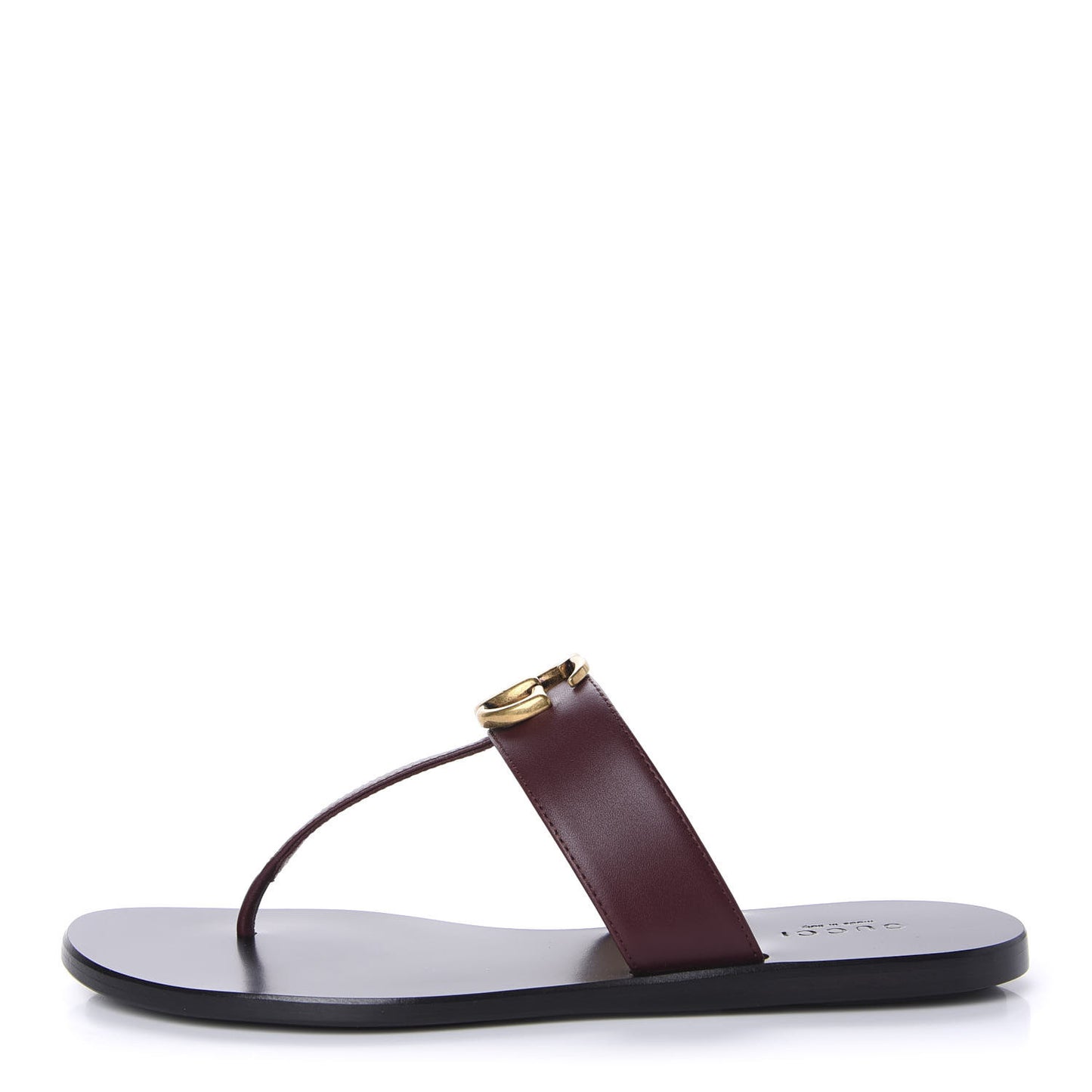 Calfskin GG Marmont Thong Sandals 36 Vintage Bordeaux