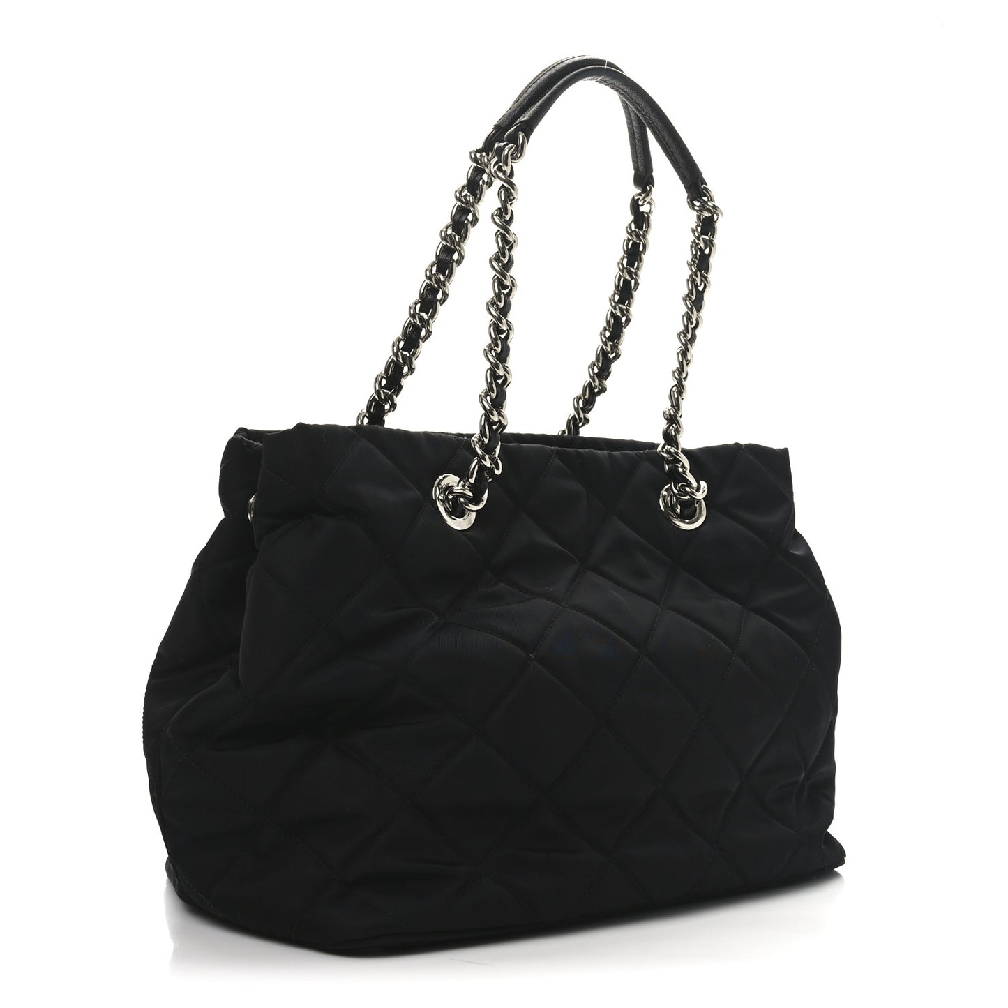 Nylon Tessuto Impuntu Quilted Tote Black