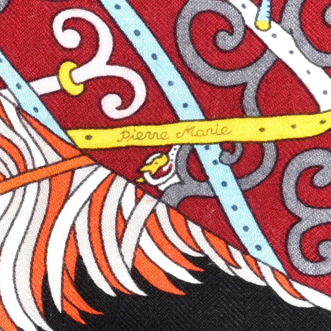 Cashmere Silk Sous L'Egide De Mars Shawl 140 Black Rouge Multicolor