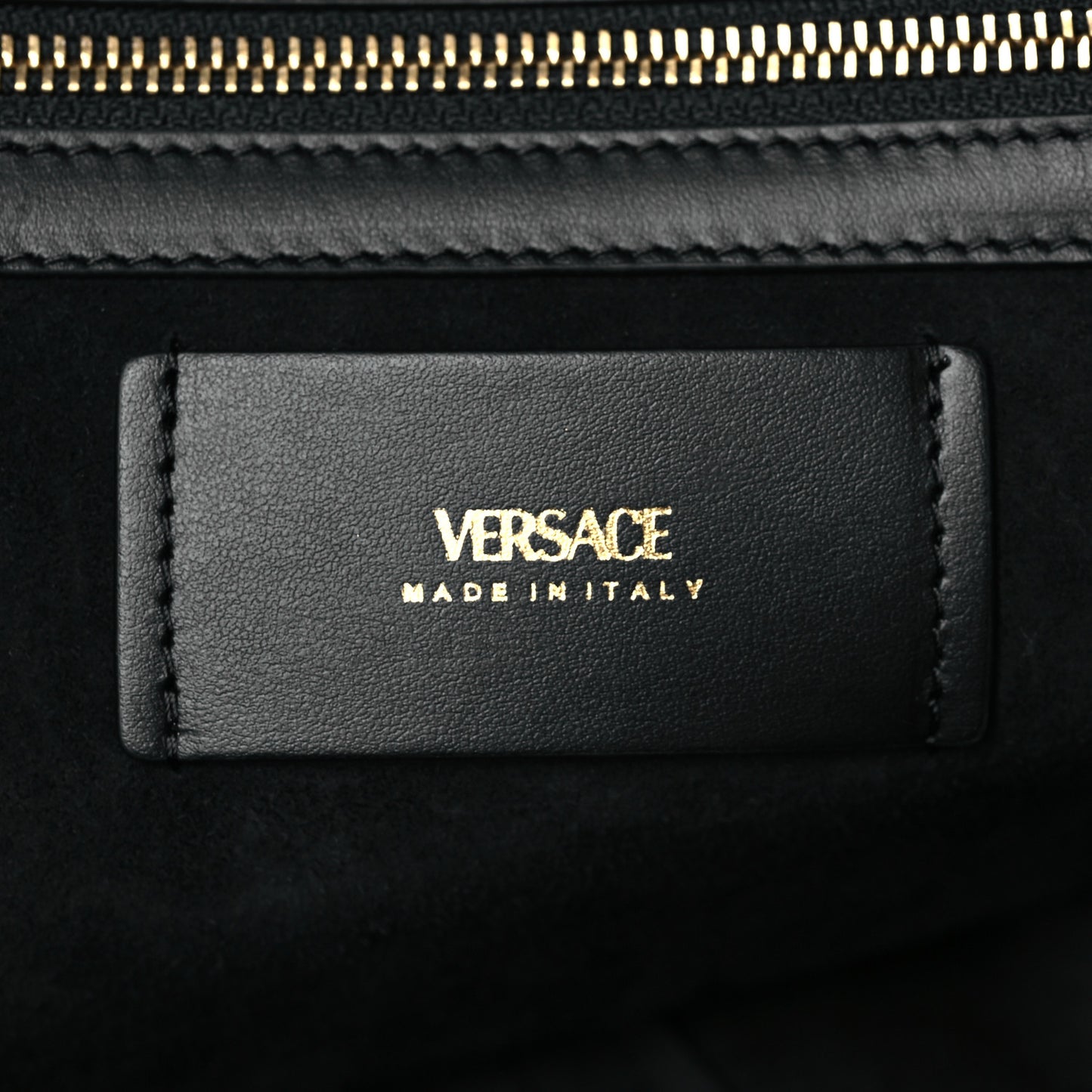 Grained Calfskin Large V Greca Signature Tote Bag Black