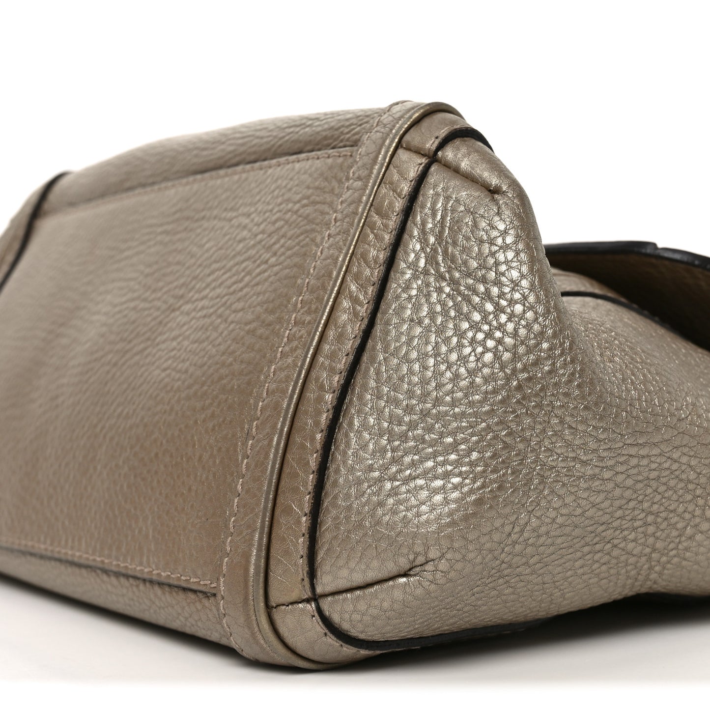 Monogram Calfskin Medium Bella Flap Bag Beige Ebony Champagne