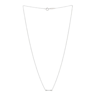 Tiffany Platinum Diamond Fleur de Lis Key Bar Pendant Necklace 3 of 4