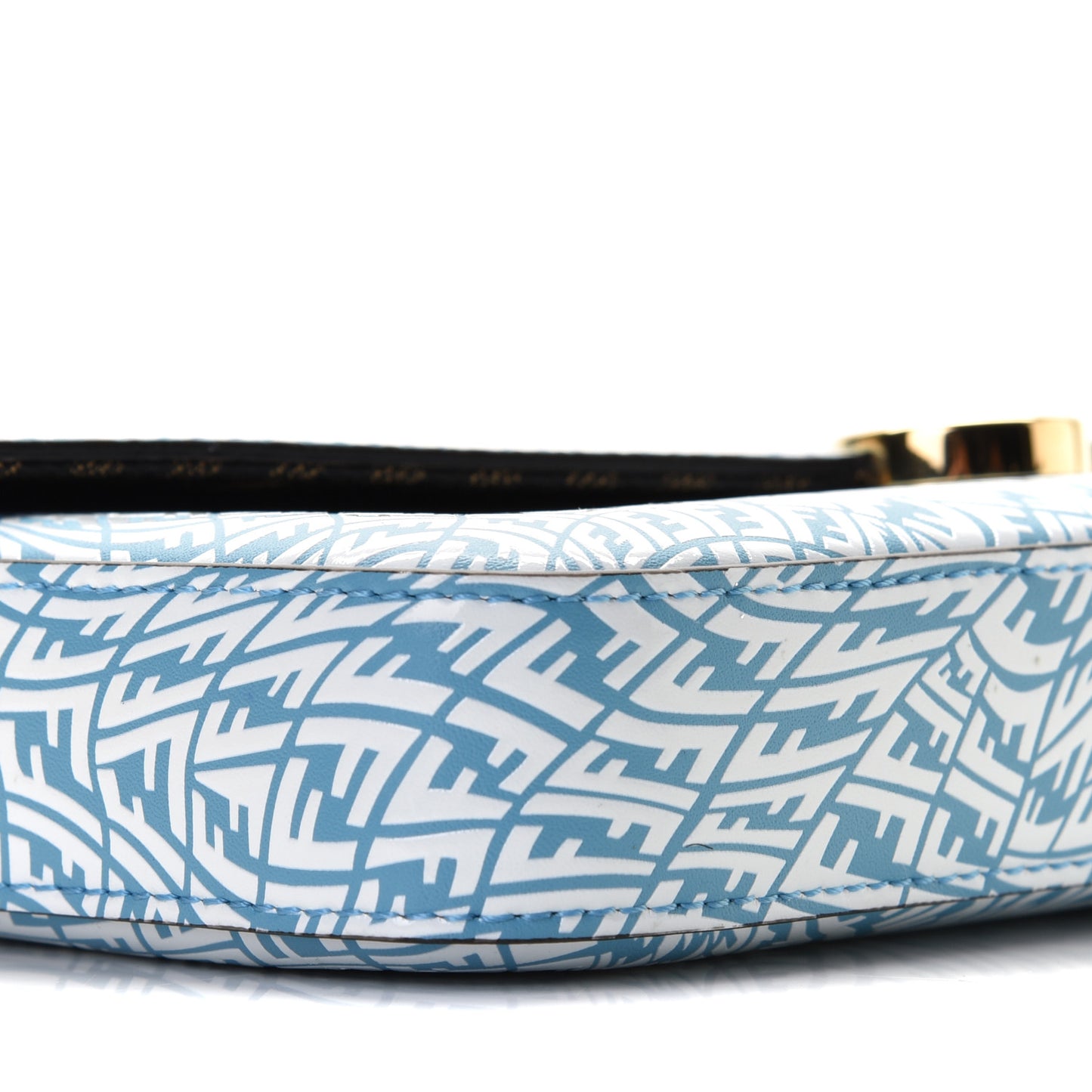 X SARAH COLEMAN Vitello Liberty Ceylon F is Fendi Micro FF Vertigo Embossed Envelope Wallet on Chain with Pouches Cyber Blue White