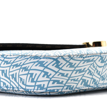 Fendi X SARAH COLEMAN Vitello Liberty Ceylon F is Fendi Micro FF Vertigo Embossed Envelope Wallet on Chain with Pouches Cyber Blue White 6 of 7