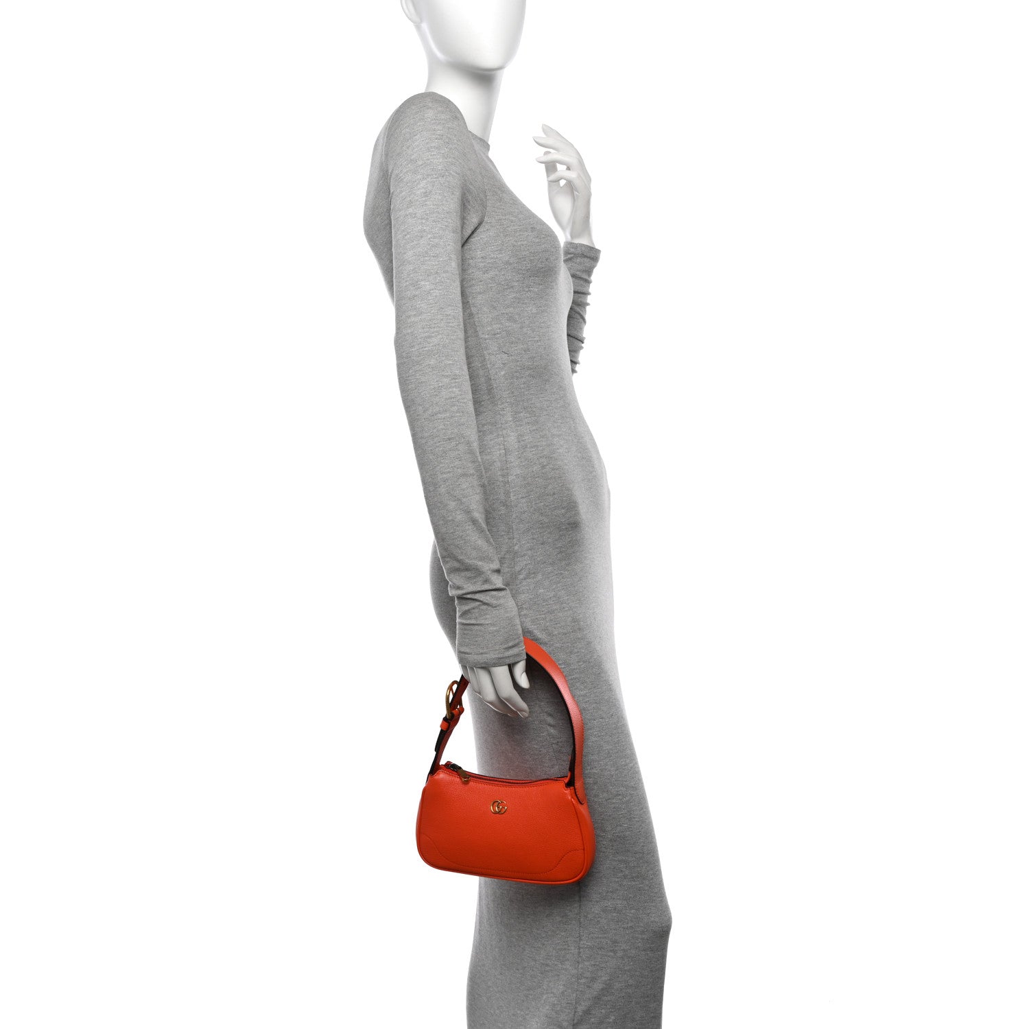 Gucci Goatskin Mini Aphrodite Shoulder Bag Orange 2 of 11