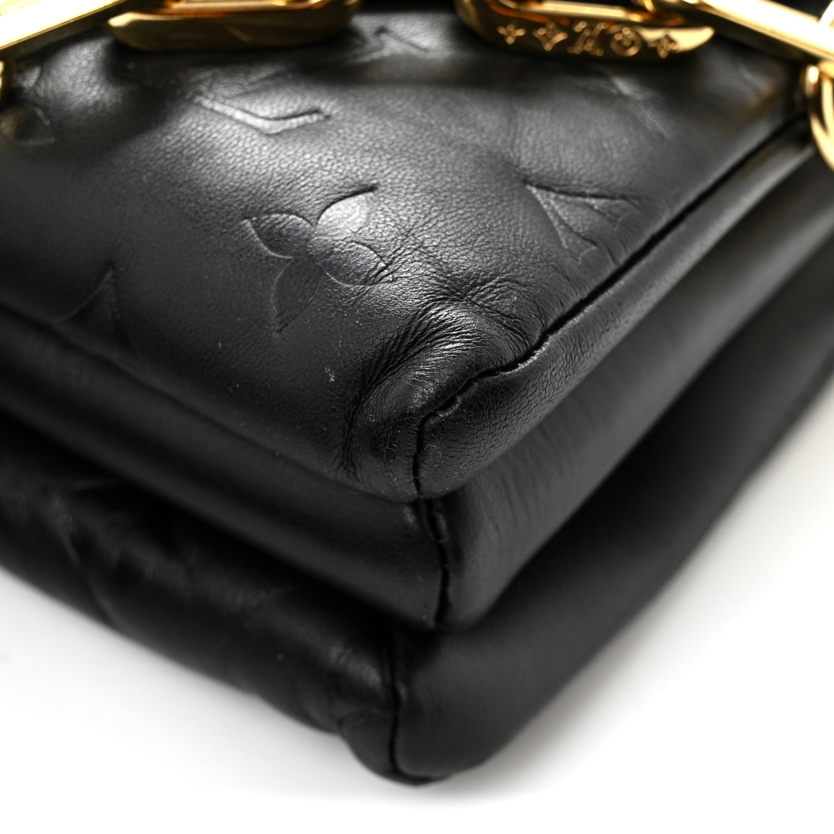 Lambskin Embossed Monogram Coussin PM Black