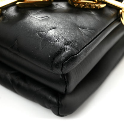 Louis Vuitton Lambskin Embossed Monogram Coussin PM Black 14 of 16
