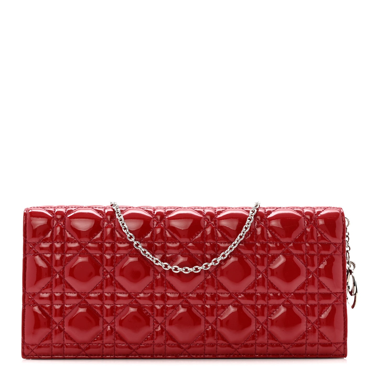 Patent Cannage Lady Dior Convertible Clutch Red