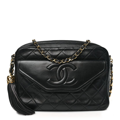 Chanel Lambskin Quilted Tassel Camera Case Black 1 of 11