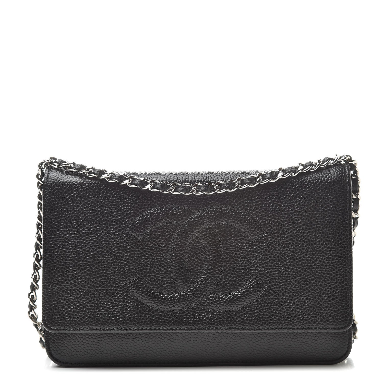 Chanel Caviar Timeless CC Wallet On Chain WOC Black 1 of 12
