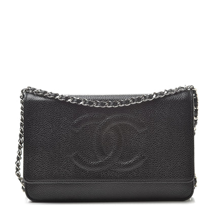 Chanel Caviar Timeless CC Wallet On Chain WOC Black 1 of 12