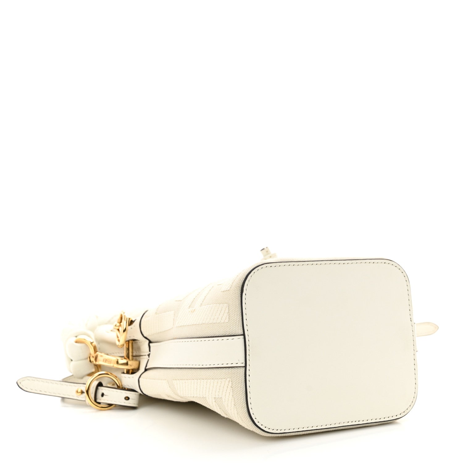 Fendi Canvas Nappa F is Fendi FF Embroidered Mini Mon Tresor Bucket Bag White Ice 4 of 12