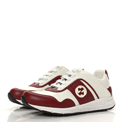 Gucci Calfskin Womens Interlocking G Sneakers 37 White Rosso 3 of 7