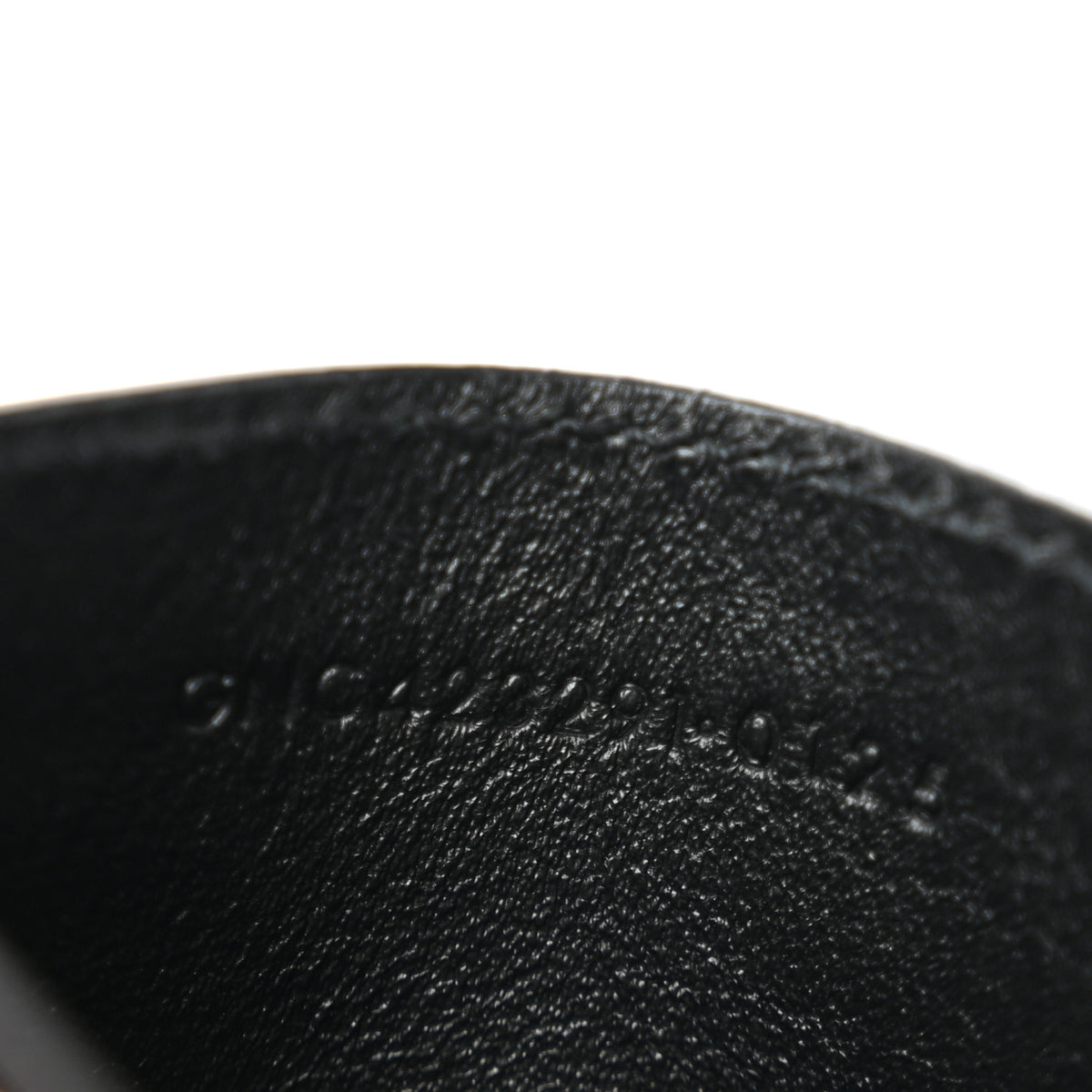 Saint Laurent Grain De Poudre Matelasse Chevron Monogram Credit Card Case Black 7 of 9