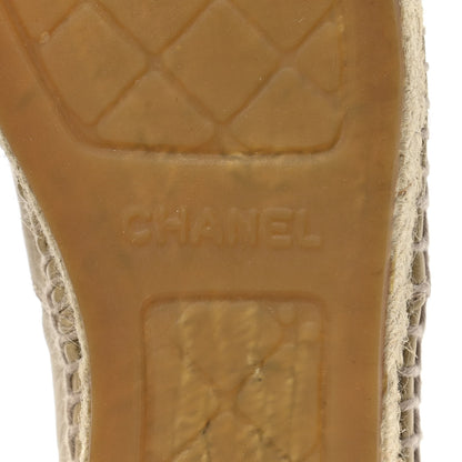 Chanel Lambskin CC Espadrilles 38 Beige Black 7 of 10