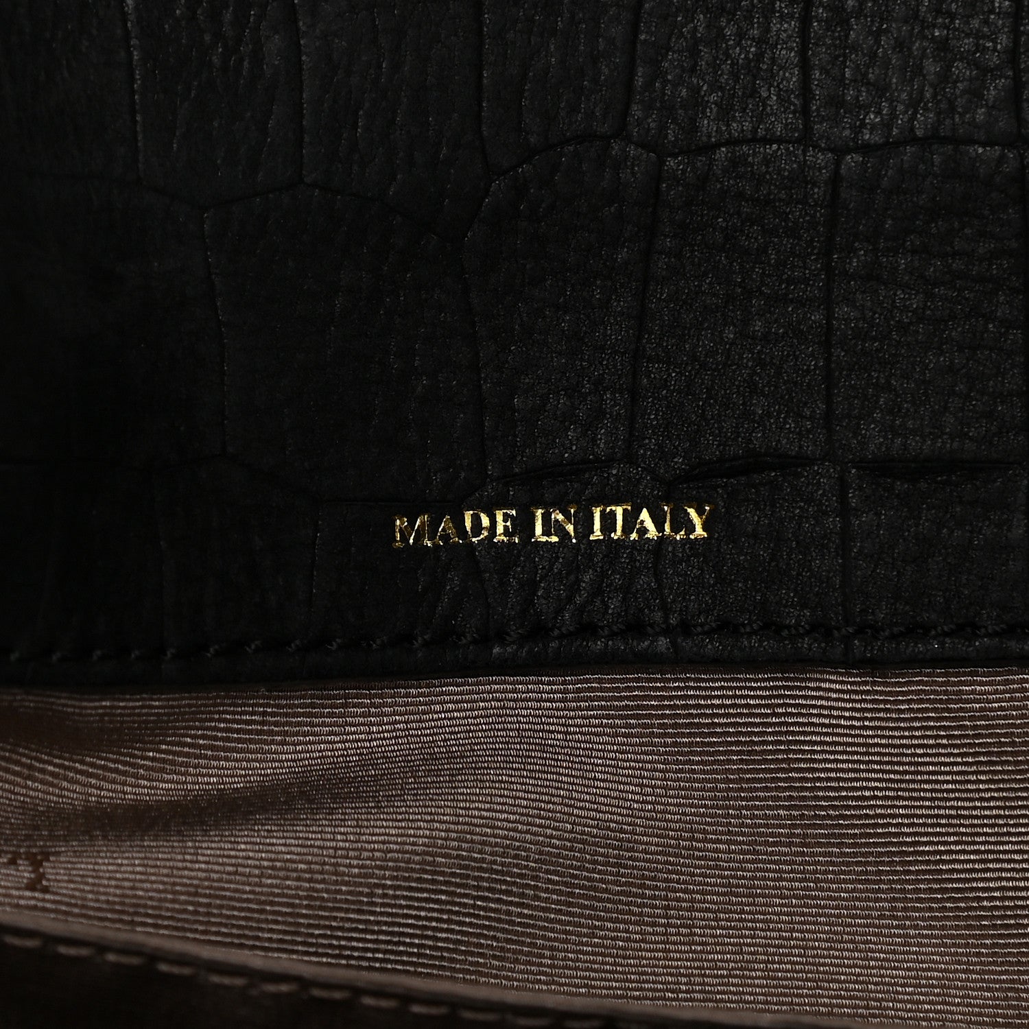 Lanvin Crocodile Stamped Calfskin Trilogy Bowling Bag Black 7 of 12
