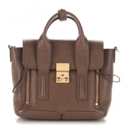 3.1 Phillip Lim 3.1 Textured Calfskin Mini Pashli Satchel Taupe 1 of 7