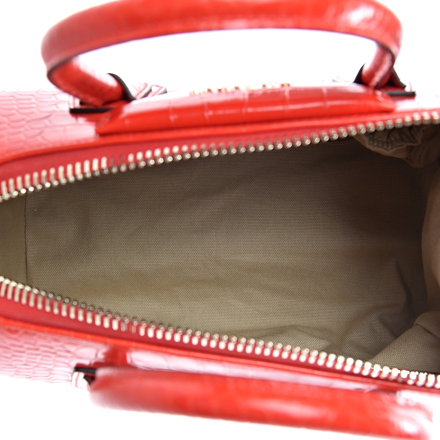 Calfskin Crocodile Embossed Small Antigona Red