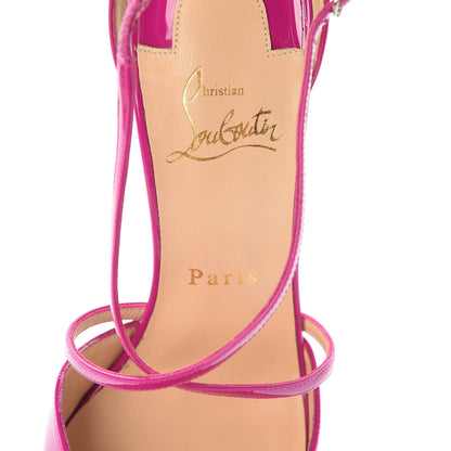Christian Louboutin Patent Cross Blake 100 Pumps 37 Rose Indien 7 of 8