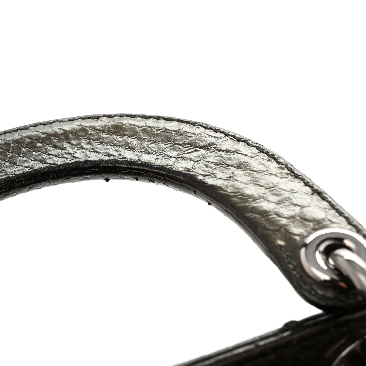 Christian Dior Metallic Snakeskin Medium Lady Dior Silver 13 of 13