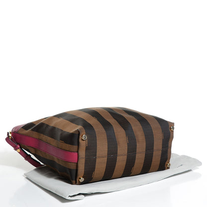 Fendi Pequin Vitello Shoulder Tote Tobacco Amarena 4 of 9