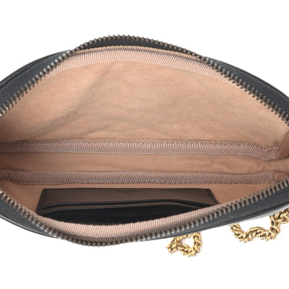 Gucci Calfskin Matelasse Mini GG Marmont Chain Crossbody Bag Black 5 of 9