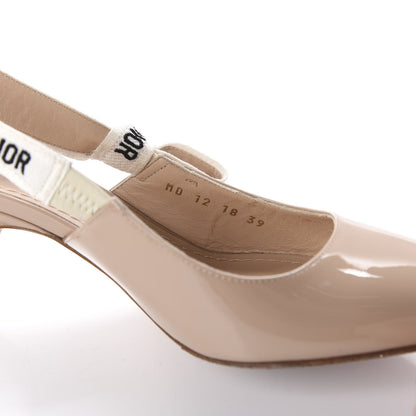 Christian Dior Patent Ribbon J'Adior Slingback 65mm Pumps 39 Nude 8 of 9