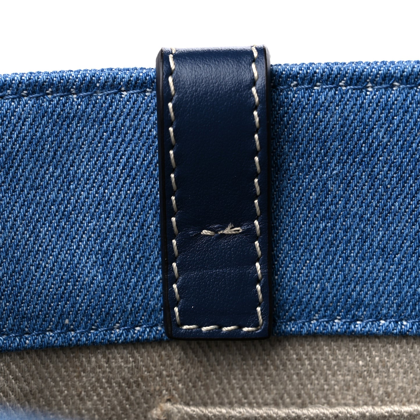 Denim Shiny Calfskin Medium Woody Ribbon Tote Navy