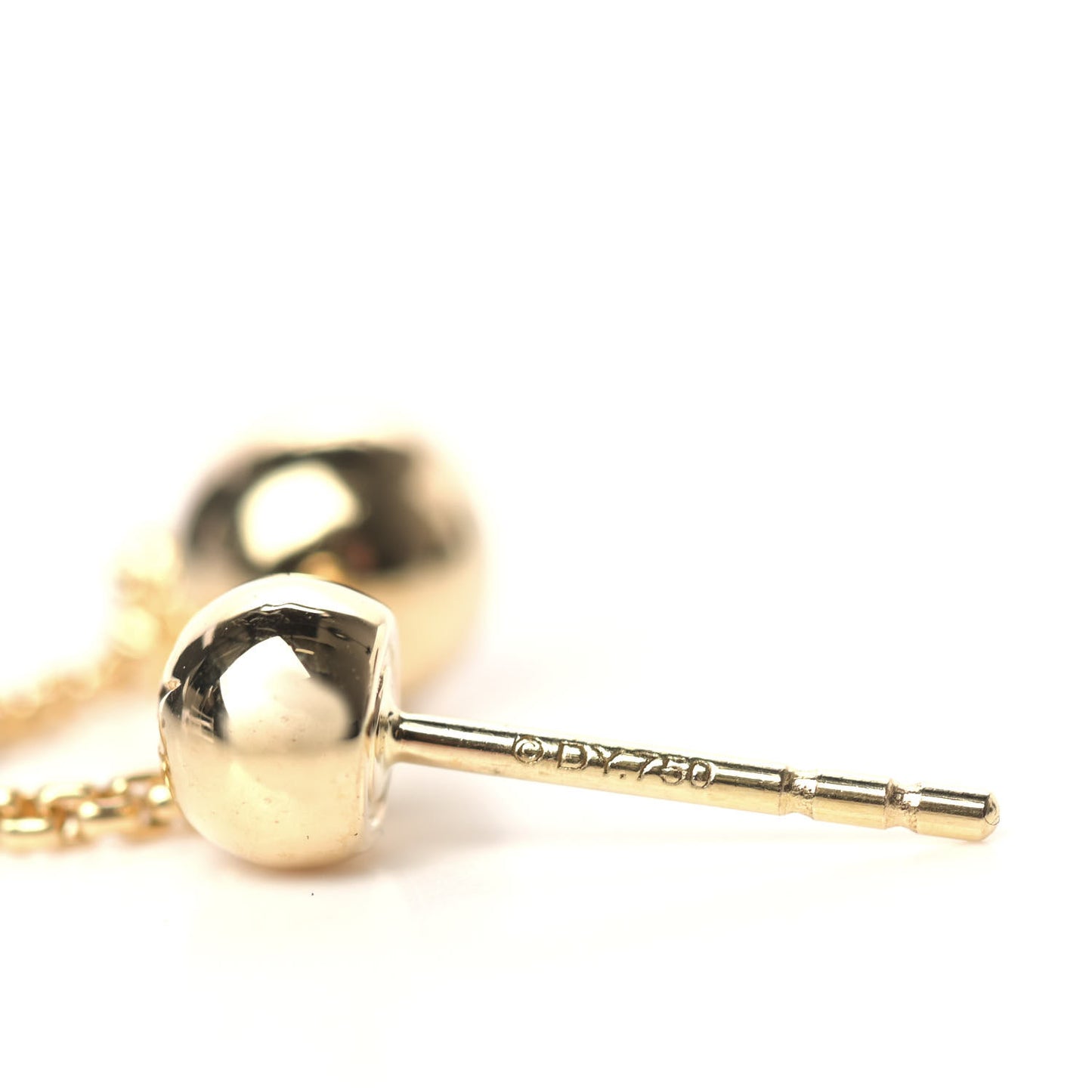 18K Yellow Gold Diamond Solari Chain Drop Earrings
