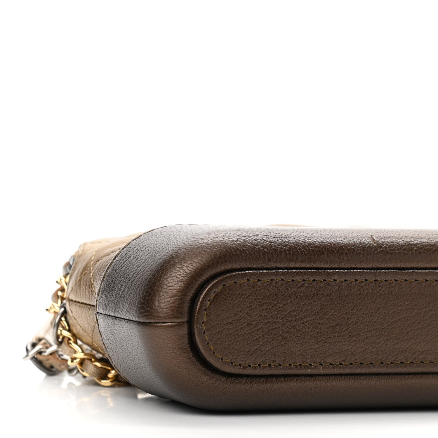 Chanel Metallic Goatskin Quilted Small Gabrielle Clutch With Chain Bronze 10 of 12