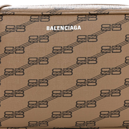 Balenciaga Coated Canvas BB Monogram Medium Signature Camera Bag Beige Brown 9 of 11