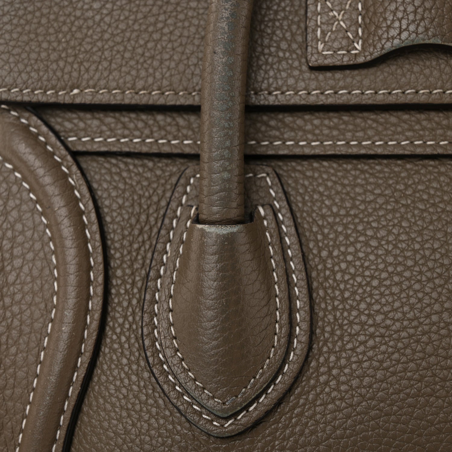 Celine Drummed Calfskin Nano Luggage Souris 19 of 20