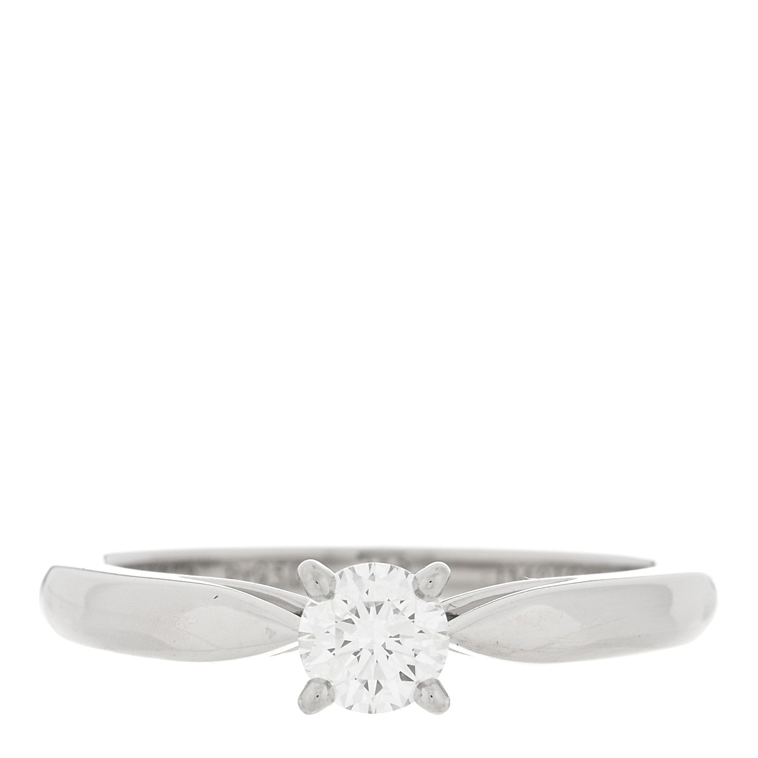 Van Cleef & Arpels Platinum Diamond .31ct Bonheur Solitaire Engagement Ring 52 6 1 of 5